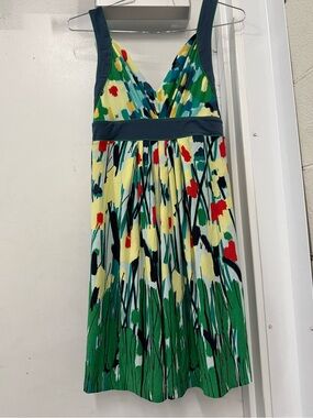 Floral V-Neck Sundress in Yellow, Green & Teal Dress